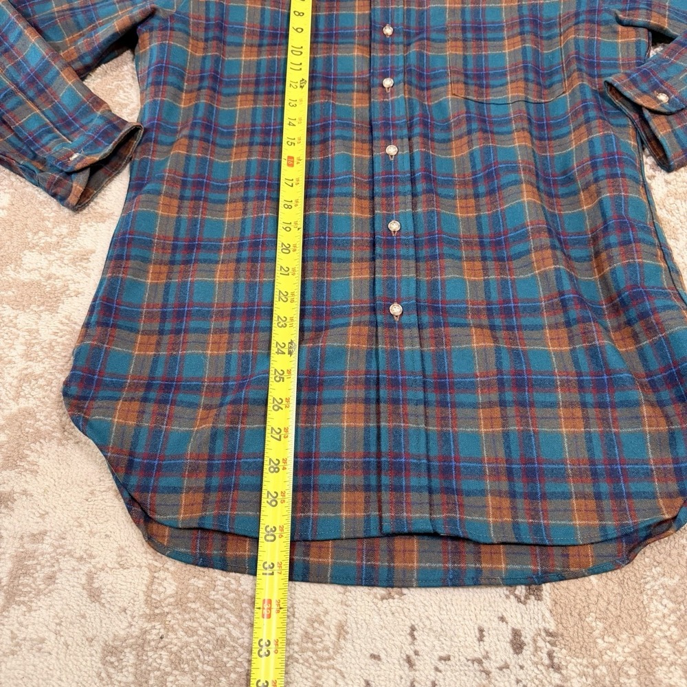 Vintage Pendleton 100% Virgin Wool Men's Medium Plaid Long Sleeve Flannel Work - Picture 5 of 10